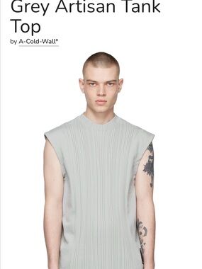 A-COLD-WALL* Grey Artisan Tank Top – Small / Fits Large